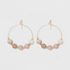 Bead Hoop Earrings - Universal Thread Pink/gold,