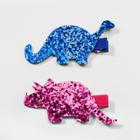 Toddler Girls' Glitter Dinosaur Salon Hair Clips - Cat & Jack Pink/blue