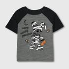 Toddler Boys' Mickey Mouse 'more Candy Please' Halloween Short Sleeve T-shirt - Gray
