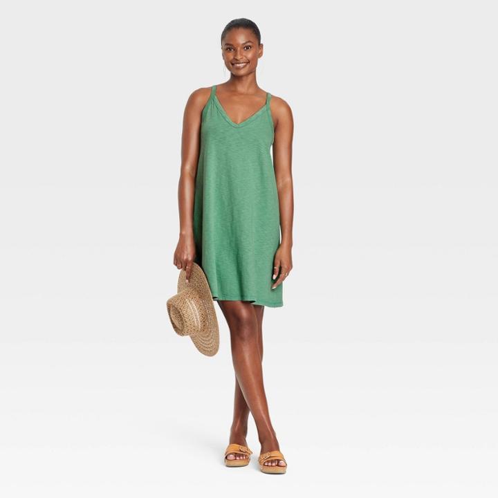 Women's Razor Back Knit Tank Dress - Universal Thread Green