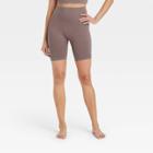 Women's High-rise Seamless Bike Shorts 6 - Joylab Chocolate Brown