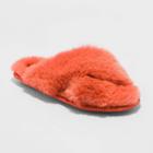 Women's Paris Crossband Fur Slippers - Stars Above Orange