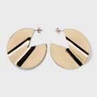 Worn Gold Creased Metal Hoop Earrings - A New Day Gold
