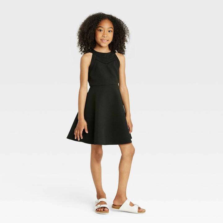Zenzi Girls' Sleeveless Dress - Black