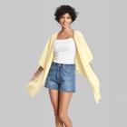Women's High-low Ruana Kimono Jacket - Wild Fable Yellow