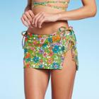 Women's Side Cinch Swim Cover Up Skirt - Wild Fable Floral Print