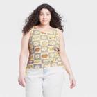 Women's Rugrats Plus Size Cinched Cropped Graphic Tank Top - Yellow