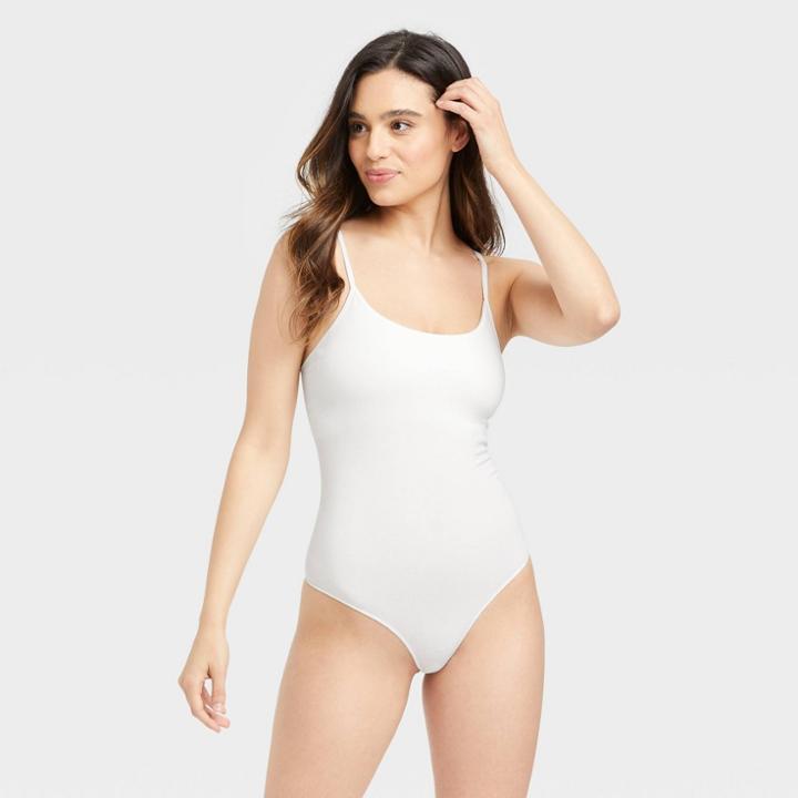 Women's Cotton Seamless Bodysuit - Auden White