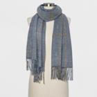 Women's Plaid Woven Scarf - A New Day Gray