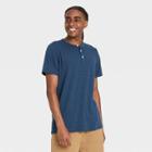 Men's Short Sleeve Henley Shirt - Goodfellow & Co Cornelian Blue
