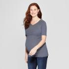 Maternity Striped Short Sleeve Crossover Nursing T-shirt - Isabel Maternity By Ingrid & Isabel Navy (blue) Xl, Infant Girl's