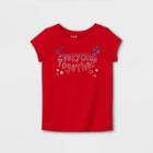 Toddler Girls' Adaptive 4th Of July Short Sleeve Graphic T-shirt - Cat & Jack Red