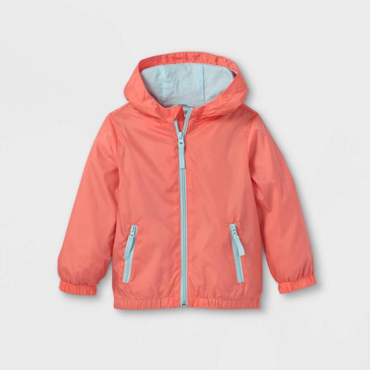 Toddler Girls' Windbreaker Jacket - Cat & Jack Coral Orange