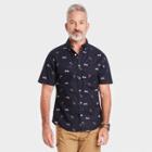 Men's Slim Fit Stretch Poplin Short Sleeve Button-down Shirt - Goodfellow & Co Deep Navy