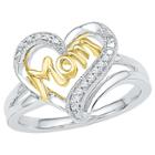 Target 1/20 Ct. T.w. Round Diamond Prong Set Heart Ring In Sterling Silver With Yellow Plating (7), Girl's, White