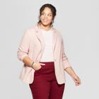 Women's Plus Size Knit Blazer - Ava & Viv Pink X