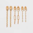 Mixed Link Chain Drop Earring Set 3pc - Universal Thread Gold