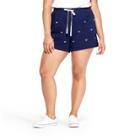 Women's Plus Size Embroidered Whale Shorts - Navy 3x - Vineyard Vines For Target, Blue
