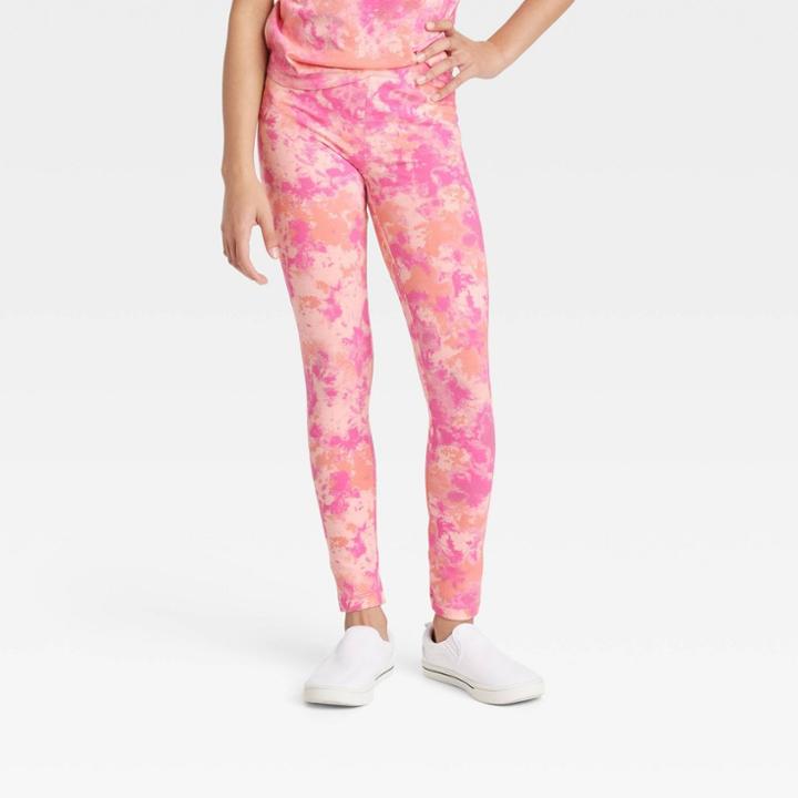 Girls' Tie-dye Leggings - Cat & Jack Light Peach