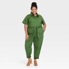 Women's Plus Size Short Sleeve Boiler Suit - Ava & Viv Green X