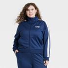 Women's Nasa Plus Size Graphic Zip-up Sweatshirt - Blue