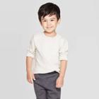 Toddler Boys' Ottoman Crew Long Sleeve T-shirt - Cat & Jack Oatmeal 12m, Boy's, Beige