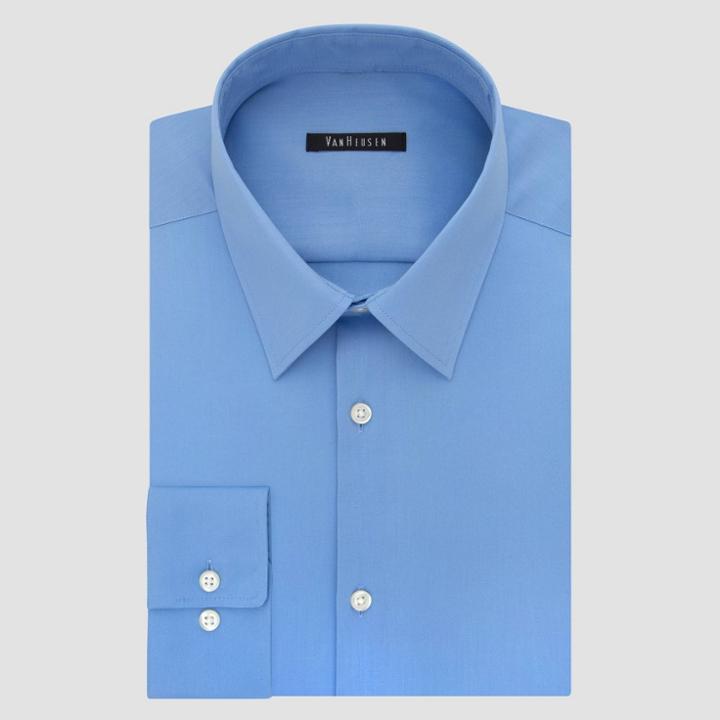 Van Heusen Men's Slim Fit Long Sleeve Button-down Shirt - Light Blue