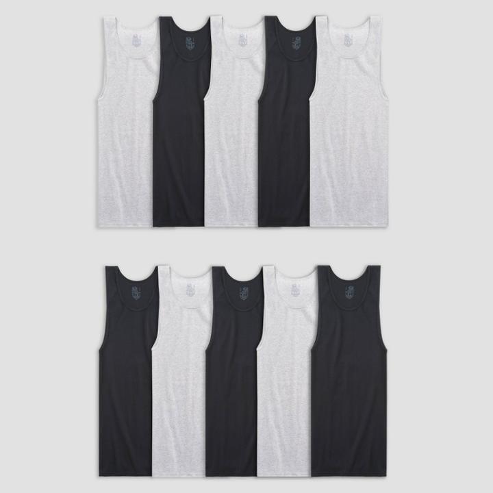 Fruit Of The Loom Men's 10pk A-shirt - Black/gray