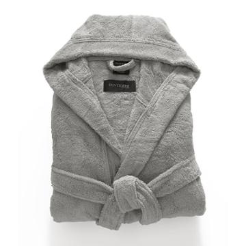 Turkish Terry Hood Bath Robe Steel - Cassadecor,