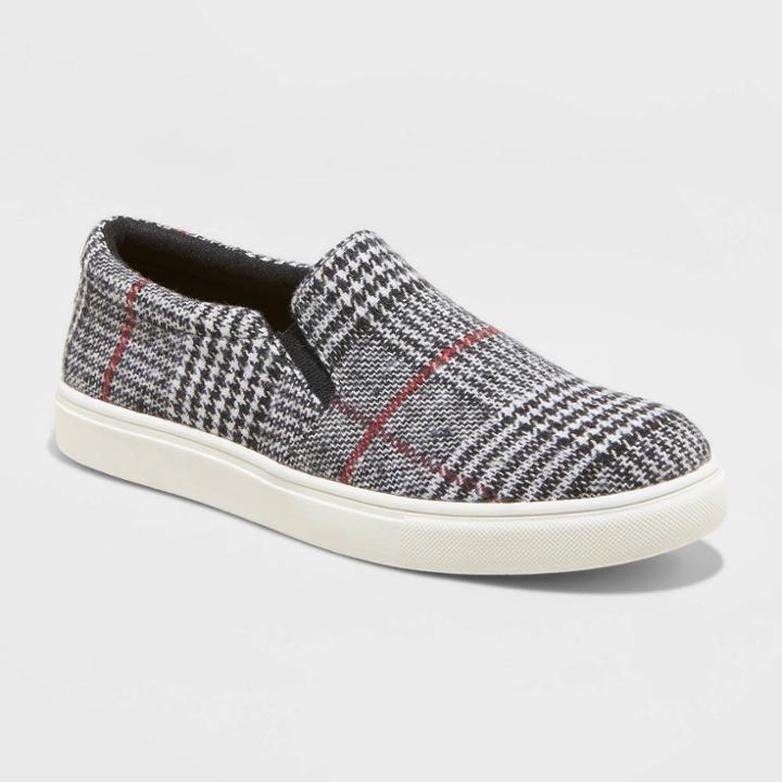 Women's Reese Memory Foam Insole Sneakers - A New Day Plaid