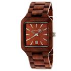 Earth Wood Men's Arapaho Eco - Friendly Sustainable Wood Bracelet Watch - Red, Red Oak