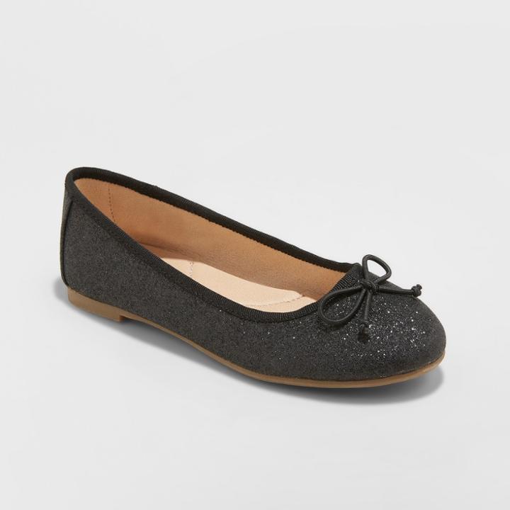 Girls' Chiara Ballet Flats - Cat & Jack Midnight Black