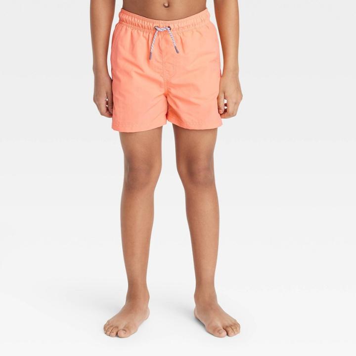 Boys' Solid Swim Trunks - Art Class Orange