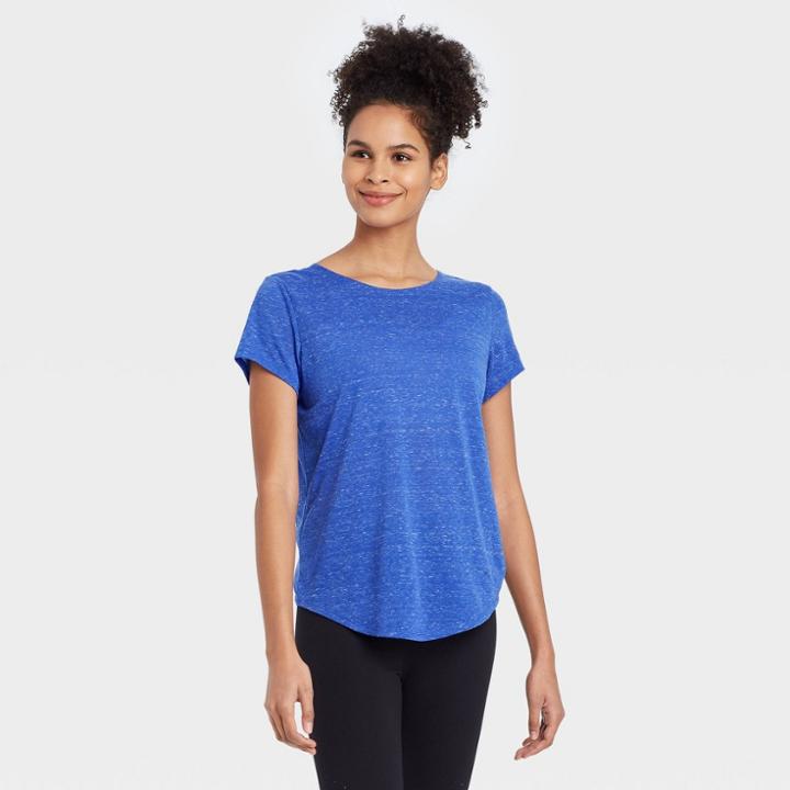 Women's Short Sleeve T-shirt With Twist Back - Joylab Blue