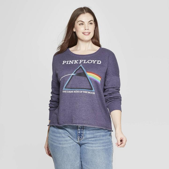 Women's Pink Floyd Plus Size Dark Side Of The Moon Graphic Sweatshirt (juniors') - Blue