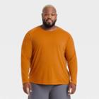 Men's Big & Tall Merino Wool Long Sleeve T-shirt - All In Motion Dark Butterscotch
