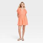 Women's Short Sleeve Dress - Universal Thread Orange