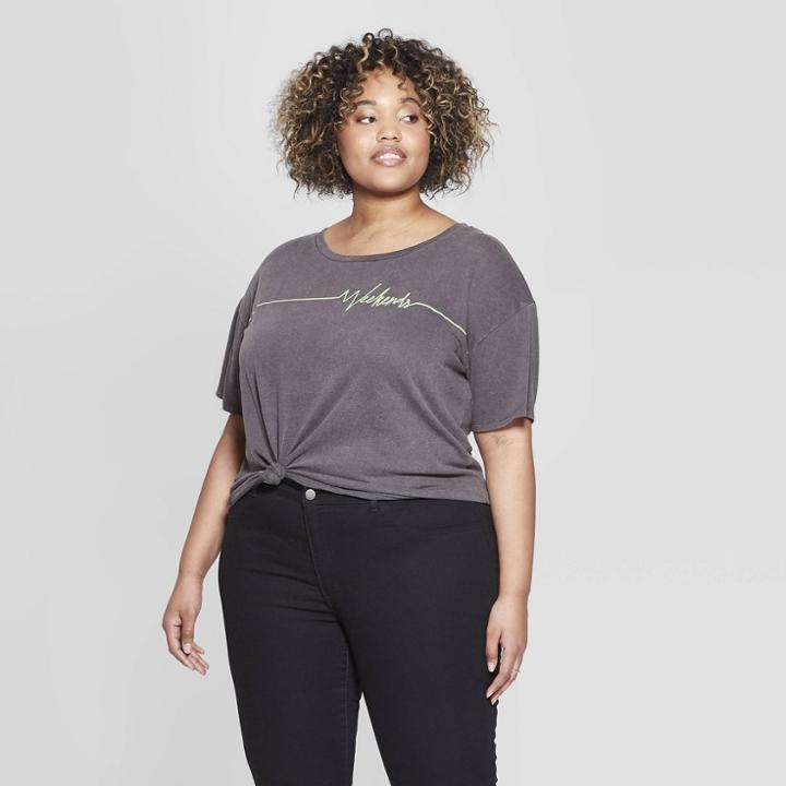 Women's Plus Size Short Sleeve Weekends Graphic T-shirt - Fifth Sun (juniors') - Black