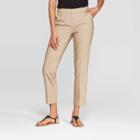 Women's Mid-rise Slim Ankle Pants - A New Day Tan