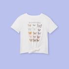 Girls' 'social Butterflies' Tie-front Short Sleeve Graphic T-shirt - More Than Magic White