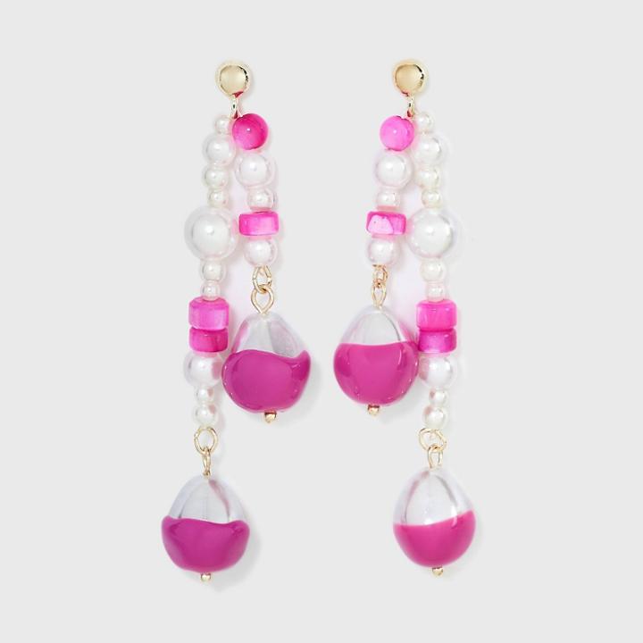 Drop Earrings With Pearl - A New Day Pink