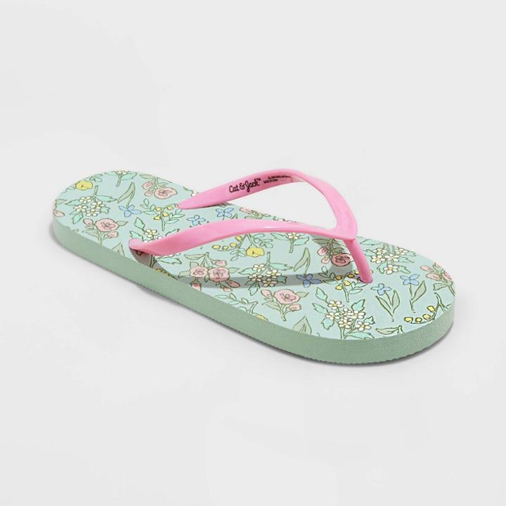 Kids' Sam Floral Print Slip-on Flip Flop Sandals - Cat & Jack