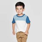 Petitetoddler Boys' Short Sleeve Colorblock T-shirt - Cat & Jack Blue/white 3t, Toddler Boy's