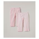 Burt's Bees Baby Girls' Organic Cotton 2pk Pants Solid/stripes - Blossom