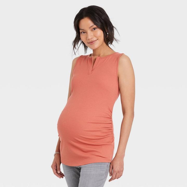 Rib Maternity Tank Top - Isabel Maternity By Ingrid & Isabel Rust