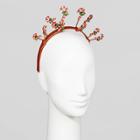 No Brand Glitter Candy Cane With Holly Headband - Red