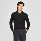 Men's Long Sleeve Pique Polo Shirt - Goodfellow & Co Black
