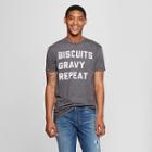Men's Short Sleeve Biscuits And Gravy Repeat Graphic T-shirt - Awake Charcoal
