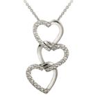 Target Sterling Silver Diamond Accented Triple Heart Necklace
