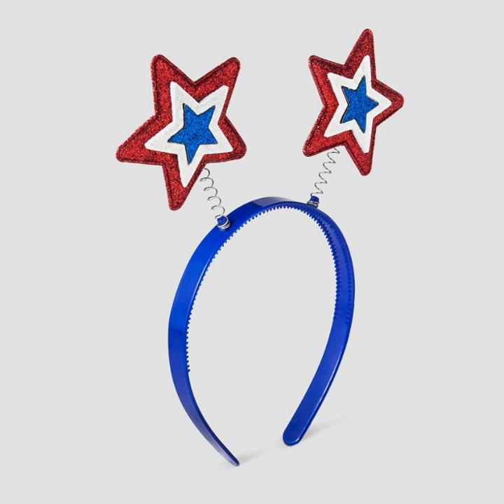 Distributed By Target Women's Headband With Glitter Stars - Red,